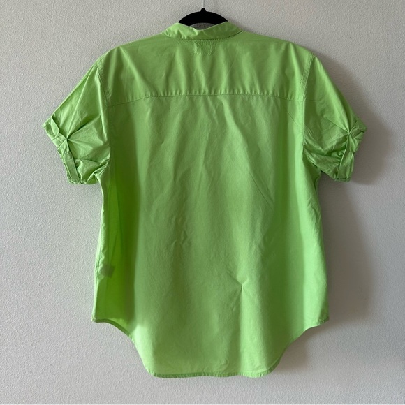 nation LTD katherine pima cotton button up rolled short sleeve shirt - Picture 3 of 7